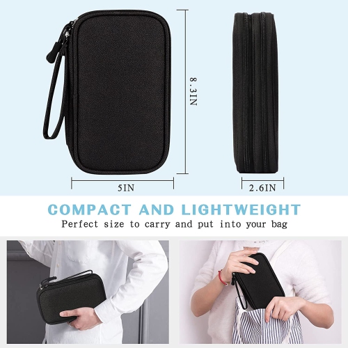 Electronic Organizer, Travel Cable Organizer Bag Pouch Electronic Accessories Carry Case Portable Waterproof Double Layers All-in-One Storage Bag for