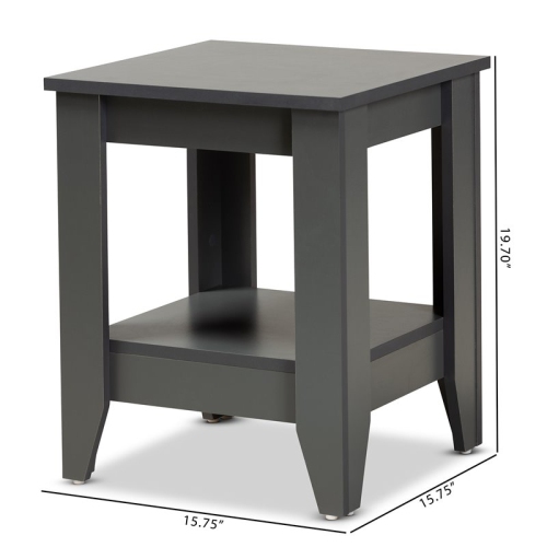 Bowery Hill Grey Finished Wood Living Room End Table