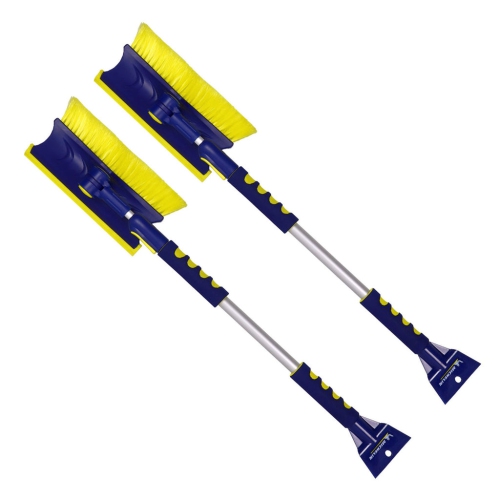 MICHELIN  Colossal Extendable 34-49" Swivel Head Snow Brush With Ice Scraper And Squeegee - 2 Pack