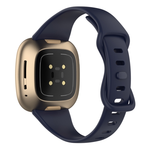 StrapsCo Bracelet en Caoutchouc de Silicone mince pour Fitbit Sense - Moyenne-Longue - Bleu foncé