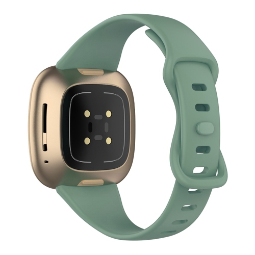 StrapsCo Slim Silicone Rubber Band Strap for Fitbit Sense - Short-Medium - Hunter Green