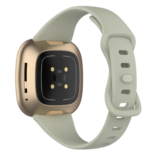 StrapsCo Slim Silicone Rubber Band Strap for Fitbit Sense - Medium-Long - Grey