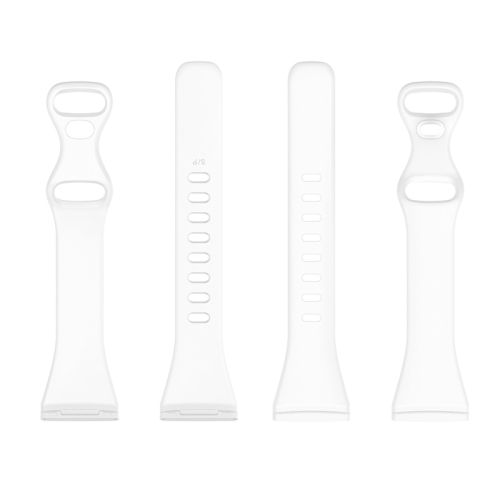 StrapsCo Slim Silicone Rubber Band Strap for Fitbit Sense - Medium-Long - White