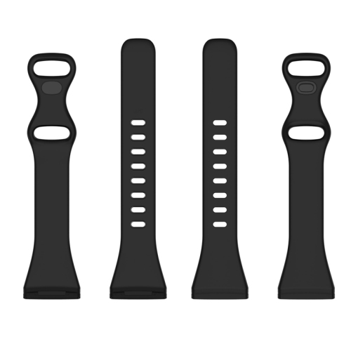 StrapsCo Bracelet en Caoutchouc de Silicone mince pour Fitbit Versa 3 - Court-Moyen - Noir