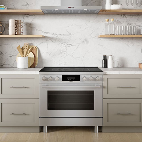 Bosch 800 Series 36" True Convection 5-Element Induction Range (HIS8655C) - Stainless Steel