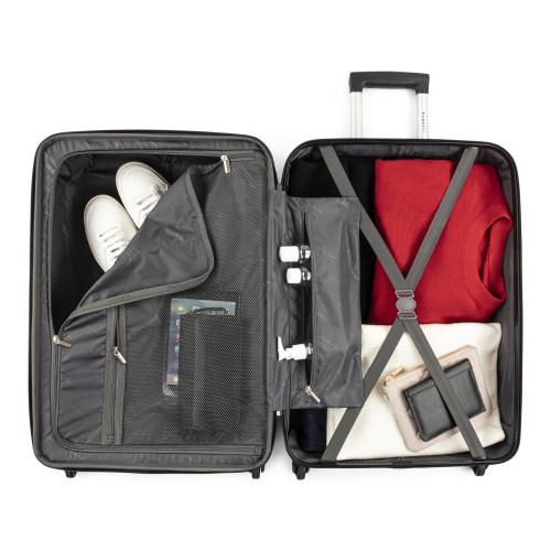 Grande valise rigide avec extension Mecca de Bugatti - Noir