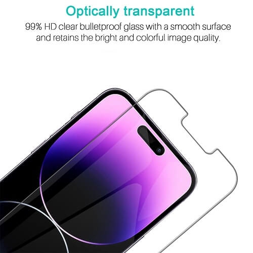 [PAQUET de 2] protecteur d’écran ACL mince en verre trempé pour iPhone 14 plus/14 Pro Max/13 Pro Max/12 Pro Max d’Apple 9H – compatible avec les étuis