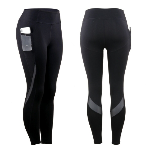 Pantalon de sport de compression respirant à haute taille avec poches latérales pour femmes