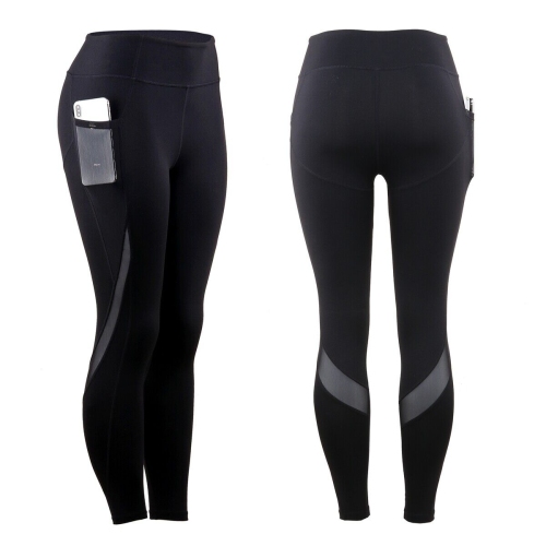 Pantalon de sport de compression respirant à haute taille avec poches latérales pour femmes