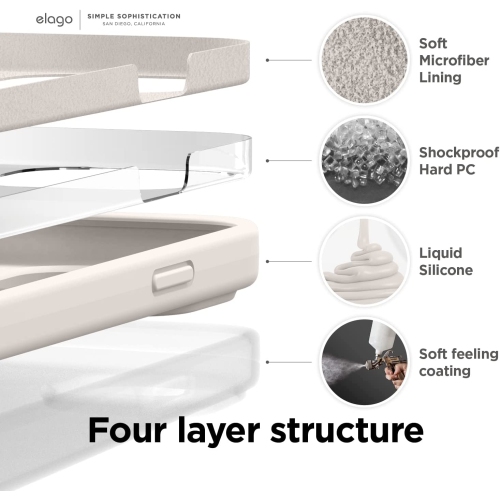 elago Compatible with iPhone 14 Case, Liquid Silicone Case, Full Body Protective Cover, Shockproof, Slim Phone Case, Anti-Scratch Soft Microfiber