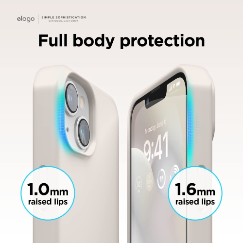 elago Compatible with iPhone 14 Case, Liquid Silicone Case, Full Body Protective Cover, Shockproof, Slim Phone Case, Anti-Scratch Soft Microfiber