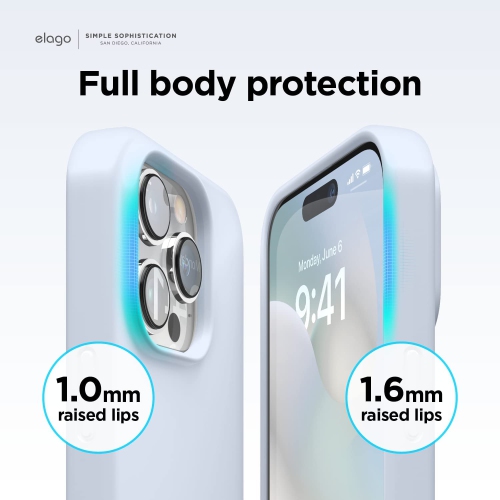 elago Compatible with iPhone 14 Pro Case, Liquid Silicone Case, Full Body Protective Cover, Shockproof, Slim Phone Case, Anti-Scratch Soft Microfiber