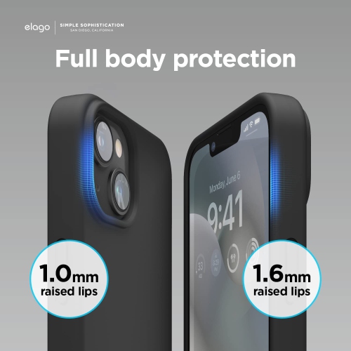 elago Compatible with iPhone 14 Max Case, Liquid Silicone Case, Full Body Protective Cover, Shockproof, Slim Phone Case, Anti-Scratch Soft Microfiber