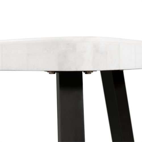 Bowery Hill Modern White Marble Top End Table in White Marble