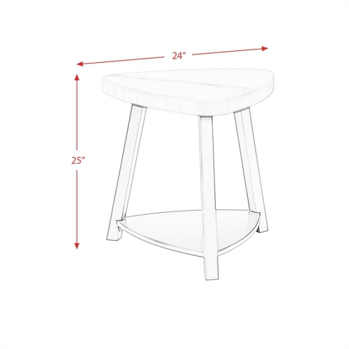 Bowery Hill Modern White Marble Top End Table in White Marble