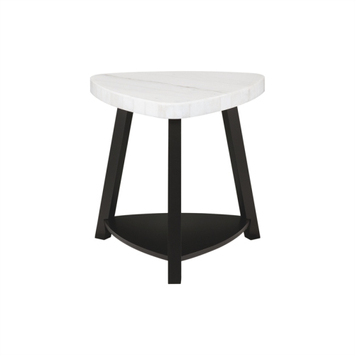 Picket House Furnishings Lena White Marble Top End Table