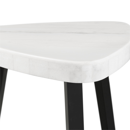 Picket House Furnishings Lena White Marble Top End Table
