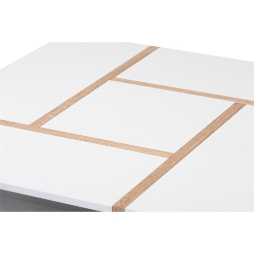 Baxton Studio Rasa Two-Tone White and Oak Finished Wood Coffee Table