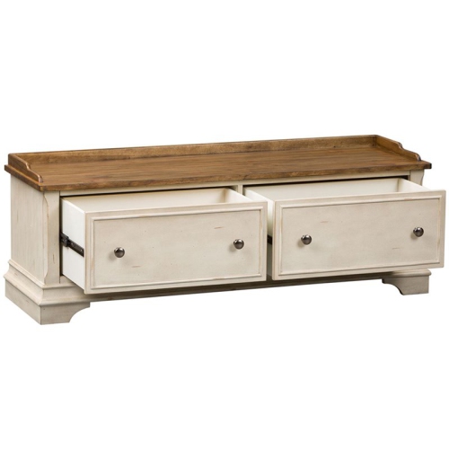 LIBERTY FURNITURE  Morgan Creek Storage Hall Bench In White