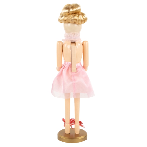 15.5" Pink Tutu Blonde Wooden Ballerina Wooden Christmas Nutcracker