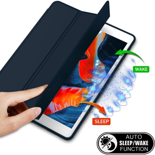 XCRS Smart Cover pour Apple iPad 10,2" 9e génération, 8e génération (2020), 7e génération (2019) avec porte-crayon intégré, cuir PU, affichage