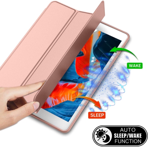 XCRS Smart Cover pour Apple iPad 10,2" 9e génération, 8e génération (2020), 7e génération (2019) avec porte-crayon intégré, cuir PU, affichage