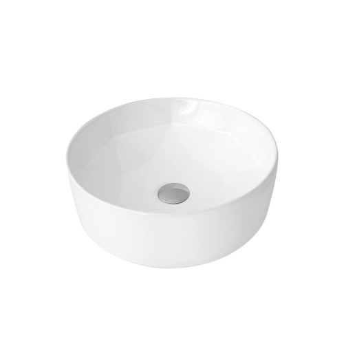 Stylish 16"W White Round Vessel Sink P-228H