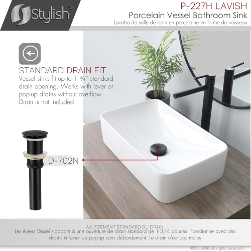 Porcelain Rectangular 18-7/8-inches Vessel Ceramic Bathroom Sink White: Lavish