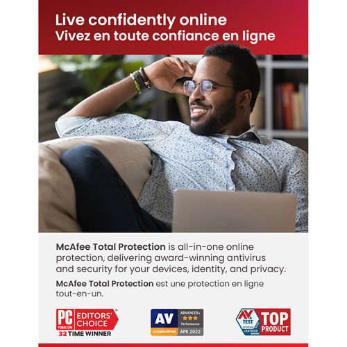 McAfee Total Protection (PC/Mac/Android/iOS) - 3 Devices - 1 Year