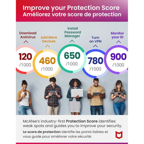 McAfee Total Protection (PC/Mac/Android/iOS) - 1 Device - 1 Year