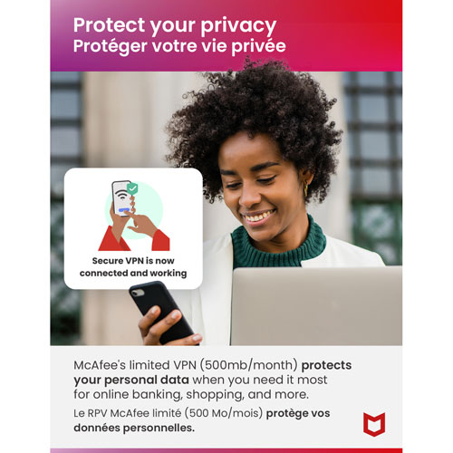 McAfee Total Protection (PC/Mac/Android/iOS) - 1 Device - 1 Year