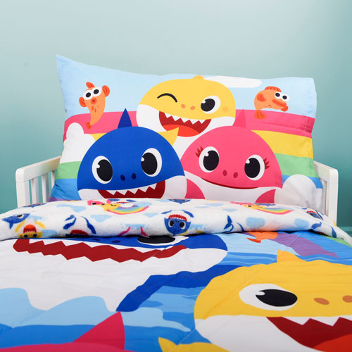 Ensemble literie 2 pièces Nickelodeon Baby Shark pour enfants - Multicolore