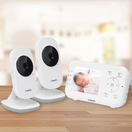 Vtech 2.8" Video Baby Monitor with 2 Cameras, Night Vision & Two-Way Communication (VM3252-2)
