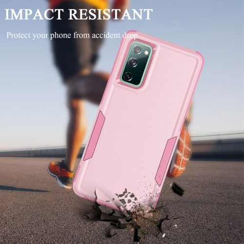 【CSmart】 Dual Layers Heavy Duty Rubber Armor Bumper Hard Case Cover for Samsung Galaxy S22, Light Pink