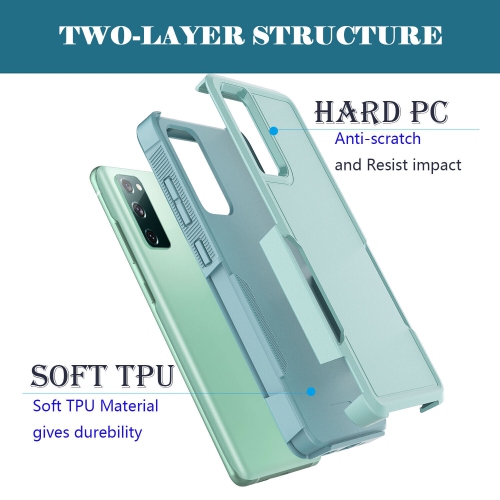 【CSmart】 Dual Layers Heavy Duty Rubber Armor Bumper Hard Case Cover for Samsung Galaxy S22 Ultra, Teal