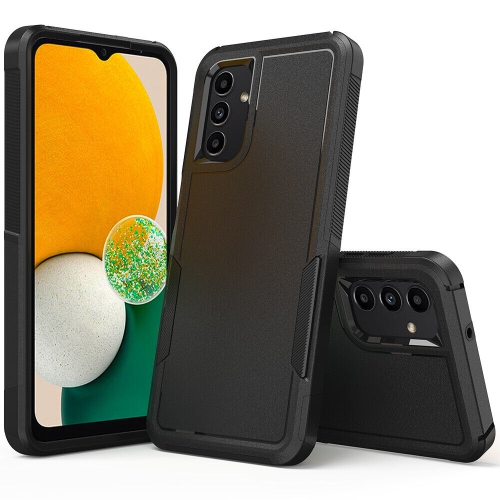 【CSmart】 Dual Layers Heavy Duty Rubber Armor Bumper Hard Case Cover for Samsung Galaxy A13 5G / A04s, Black