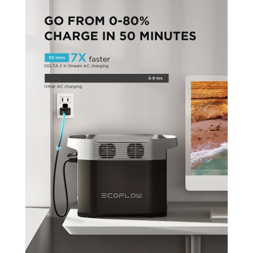 ECOFLOW DELTA 2 Portable Power Station with Expandable Battery Capacity for Home Backup and Outdoor Activities