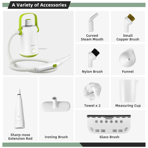 Costway 1000W Multifunction Portable Hand-held Steam Cleaner W/10 Accessories