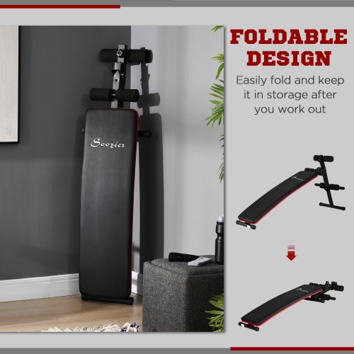 Soozier Banc d'exercice entrainement Support réglable Pliable pour l'exercice de gym à domicile, Noir