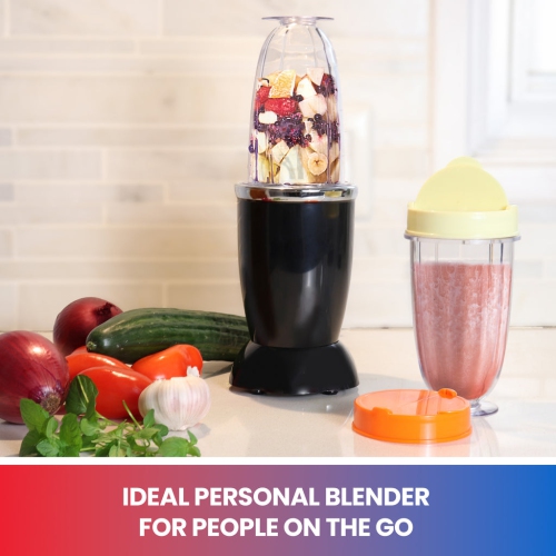 Total Chef Miracle Blender, 12 pc Bullet Blender Set with Heavy Duty Quad Blade, 1L Carafe, Travel Cups and Lids, Dishwasher-Safe Accessories, for