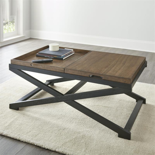 Topeka Walnut and Ebony Solid Wood Cocktail Table