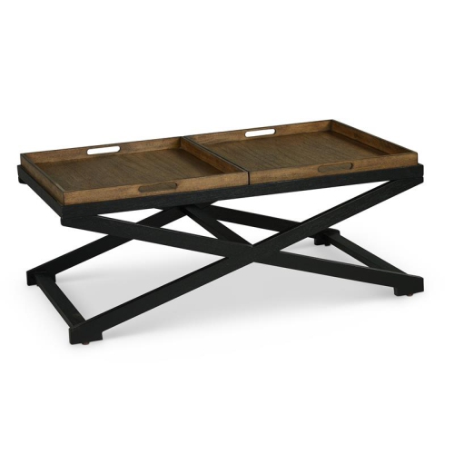 Topeka Walnut and Ebony Solid Wood Cocktail Table