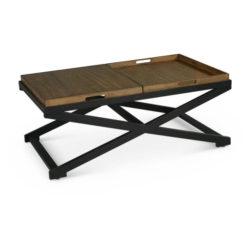 Topeka Walnut and Ebony Solid Wood Cocktail Table