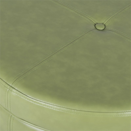 HomePop Transitional Faux Leather Large Storage Ottoman in Green