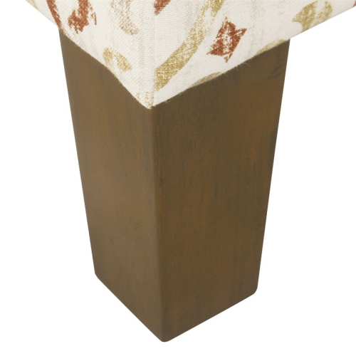 HomePop Square Transitional Fabric Storage Ottoman in Burnt Orange and Cream