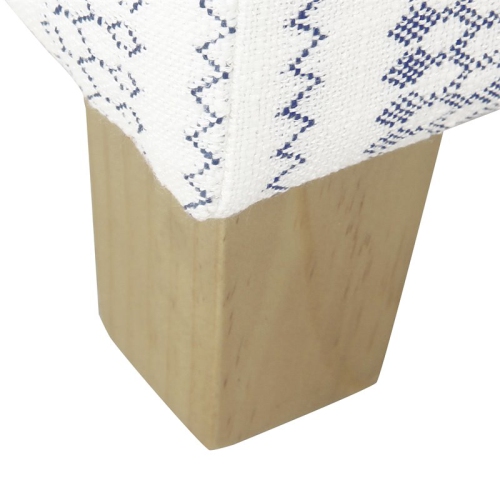 HomePop Square Transitional Wood and Fabric Ottoman with Lift Off Lid in Blue