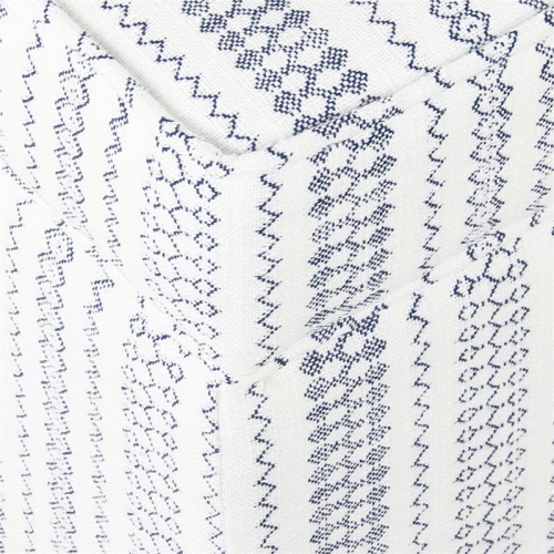 HomePop Square Transitional Wood and Fabric Ottoman with Lift Off Lid in Blue