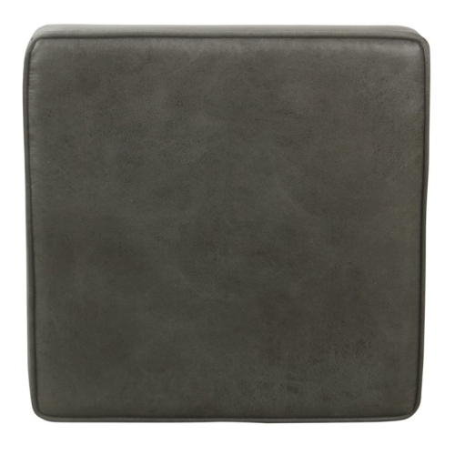 HomePop Square Transitional Faux Leather Ottoman with Lift Off Top in Gray