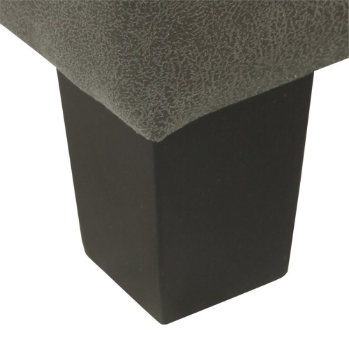HomePop Square Transitional Faux Leather Ottoman with Lift Off Top in Gray