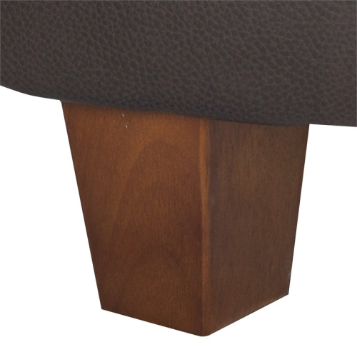 HomePop Transitional Faux Leather Large Storage Ottoman in Brown